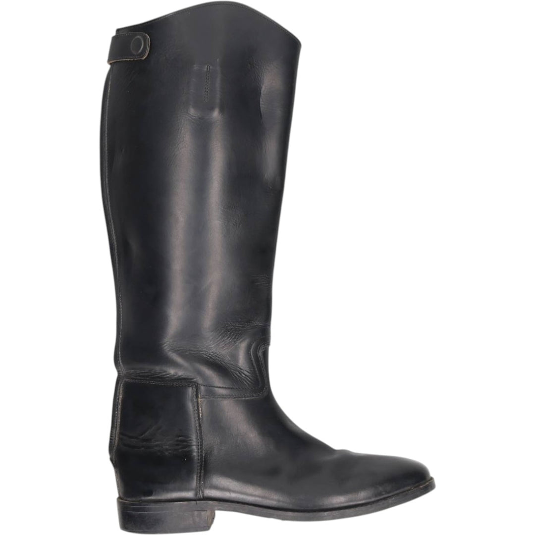 Back-zip long boots, size 40W (equivalent to men's 10.2" width) /saa015033 Men's 26.0cm unclear black type Vintage Second Hand