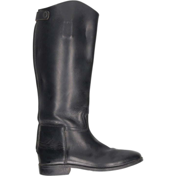 Back-zip long boots, size 40W (equivalent to men's 10.2" width) /saa015033 Men's 26.0cm unclear black type Vintage Second Hand