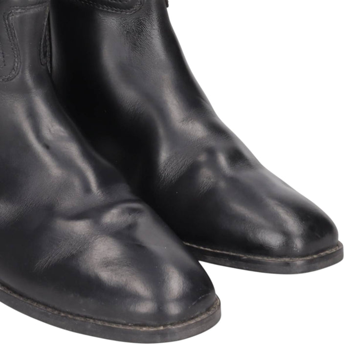 Back-zip long boots, size 40W (equivalent to men's 10.2" width) /saa015033 Men's 26.0cm unclear black type Vintage Second Hand