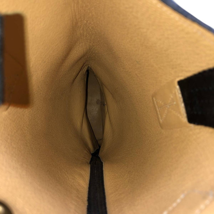 Back-zip long boots, size 40W (equivalent to men's 10.2" width) /saa015033 Men's 26.0cm unclear black type Vintage Second Hand