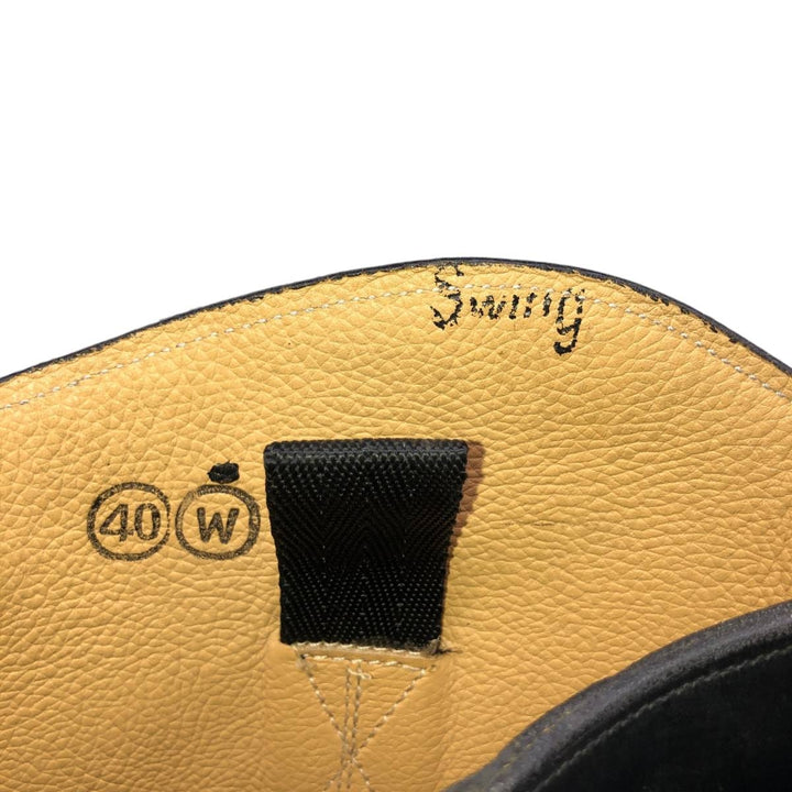Back-zip long boots, size 40W (equivalent to men's 10.2" width) /saa015033 Men's 26.0cm unclear black type Vintage Second Hand