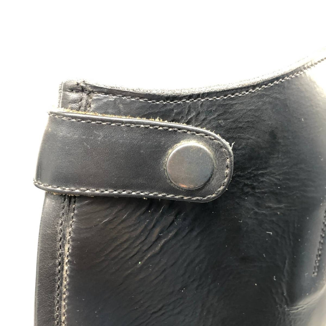 Back-zip long boots, size 40W (equivalent to men's 10.2" width) /saa015033 Men's 26.0cm unclear black type Vintage Second Hand