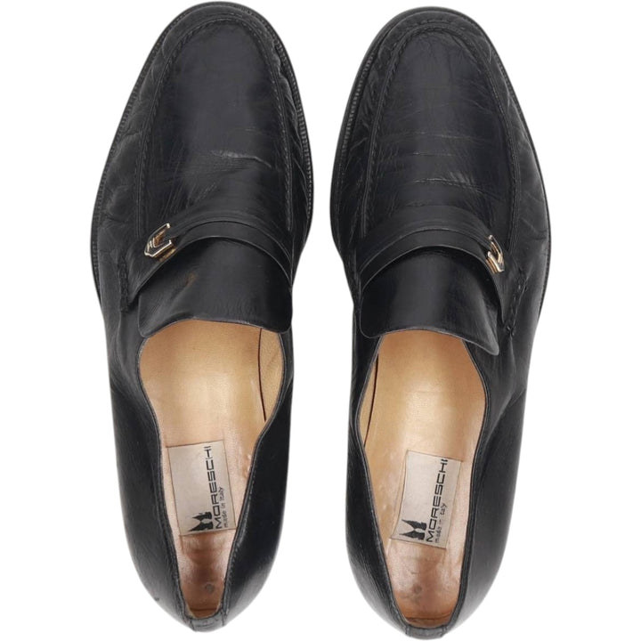 Moreschi monk strap shoes, made in Italy, size 7 1/2 Men's 26.0cm unclear black type Vintage Second Hand