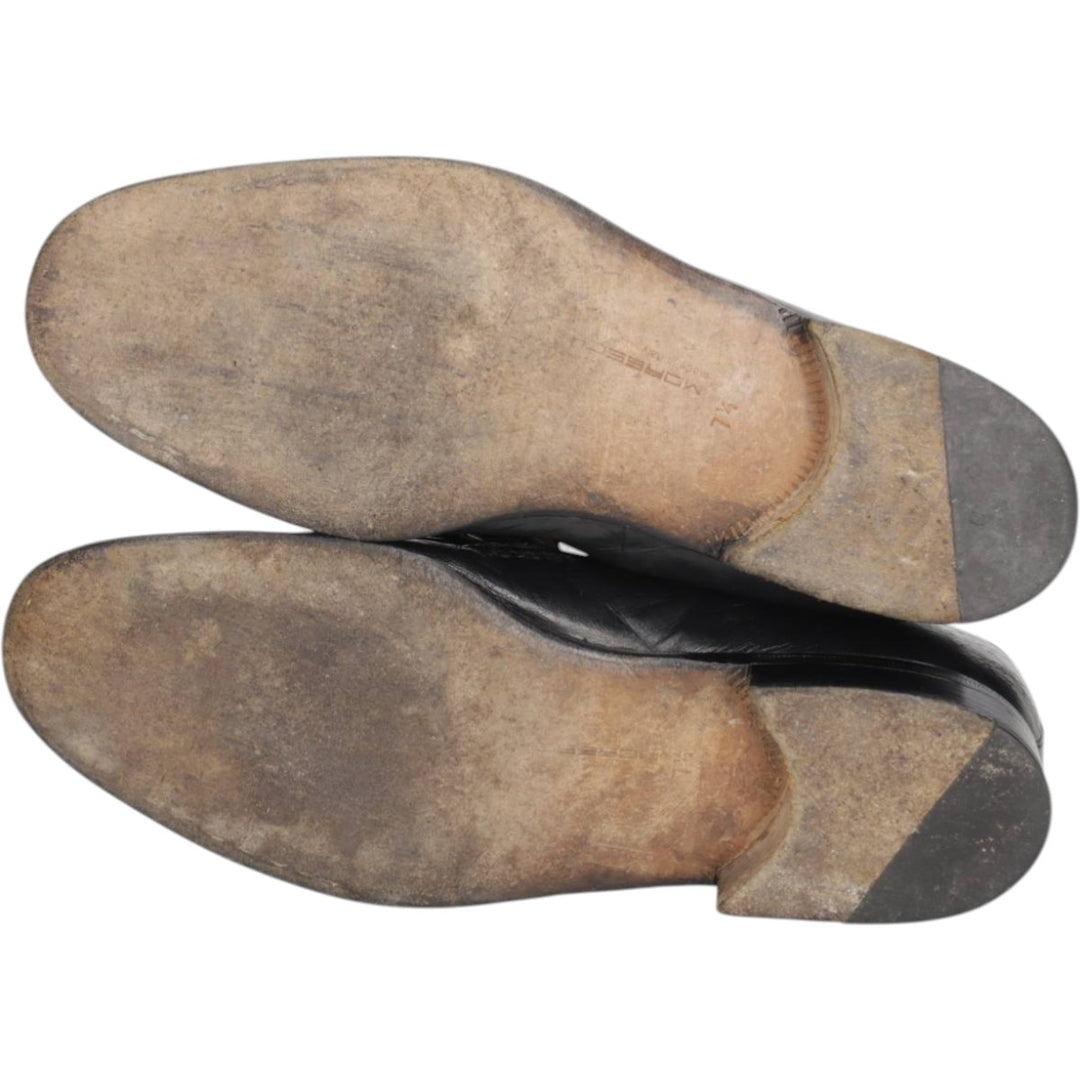 Moreschi monk strap shoes, made in Italy, size 7 1/2 Men's 26.0cm unclear black type Vintage Second Hand