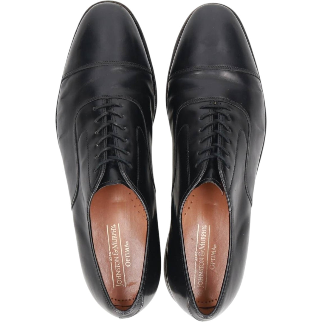 Johnston & Murphy OPTIMA Straight Tip Shoes, Made in USA, Size 9C Men's 27.0cm unclear black type Vintage Second Hand