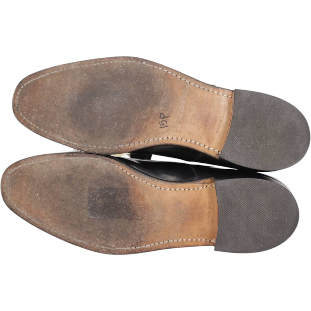 Johnston & Murphy OPTIMA Straight Tip Shoes, Made in USA, Size 9C Men's 27.0cm unclear black type Vintage Second Hand