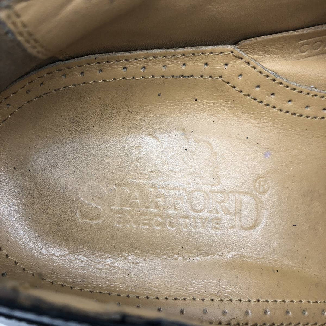 Stafford Straight Tip Shoes, Made in USA, Size 9 1/2EEE Men's 27.5cm genuine leather black type Vintage Second Hand