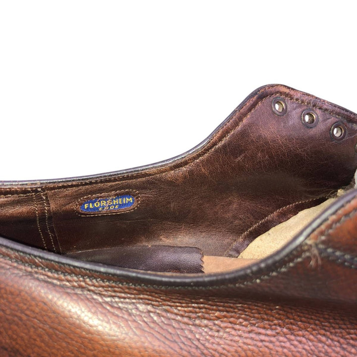 Florsheim plain toe shoes, size 8E Men's 26.0cm unclear brown type Vintage Second Hand