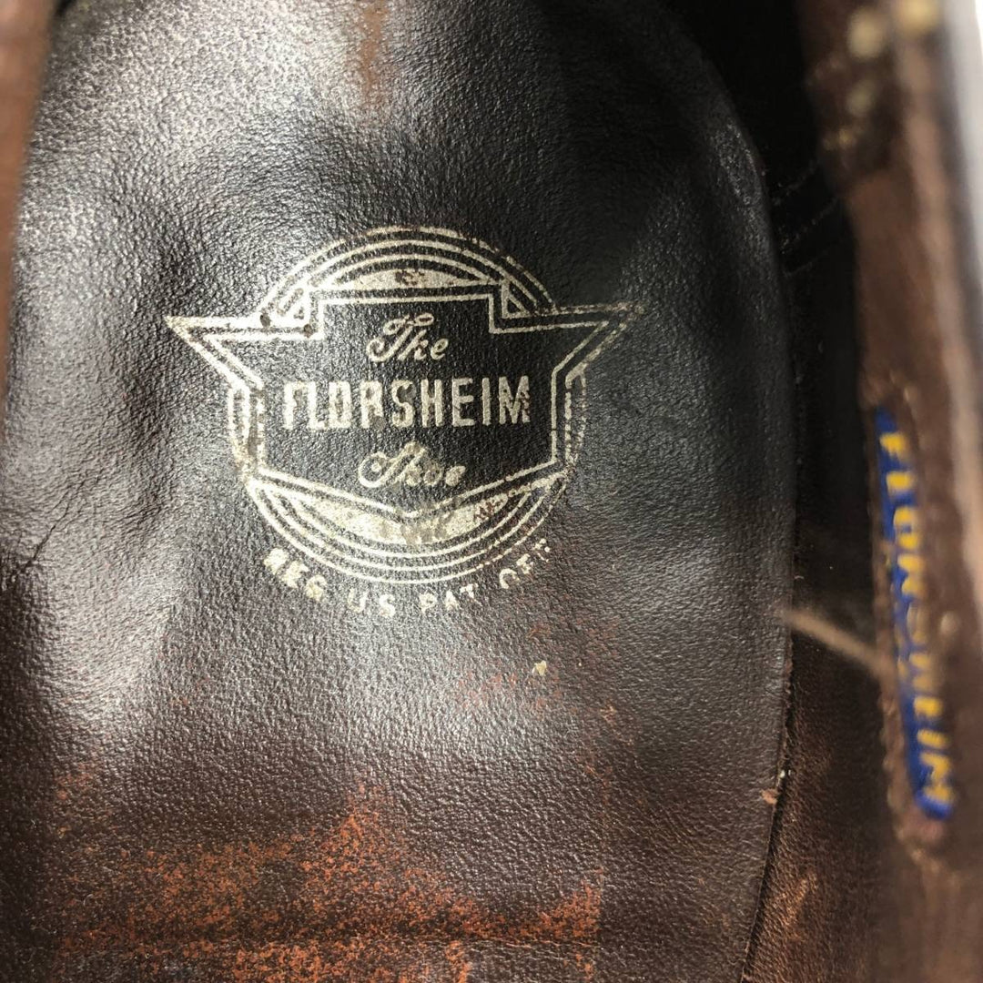 Florsheim plain toe shoes, size 8E Men's 26.0cm unclear brown type Vintage Second Hand
