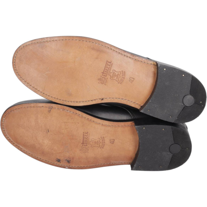 ITUZZI Plain Toe Shoes, Made in Spain, Size 40 Men's 26.5cm genuine leather black type Vintage Second Hand