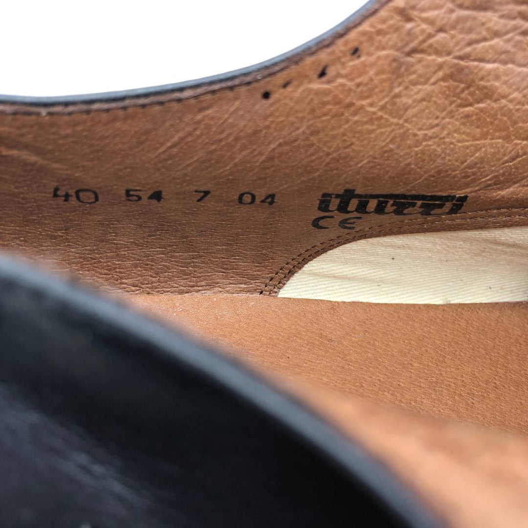 ITUZZI Plain Toe Shoes, Made in Spain, Size 40 Men's 26.5cm genuine leather black type Vintage Second Hand