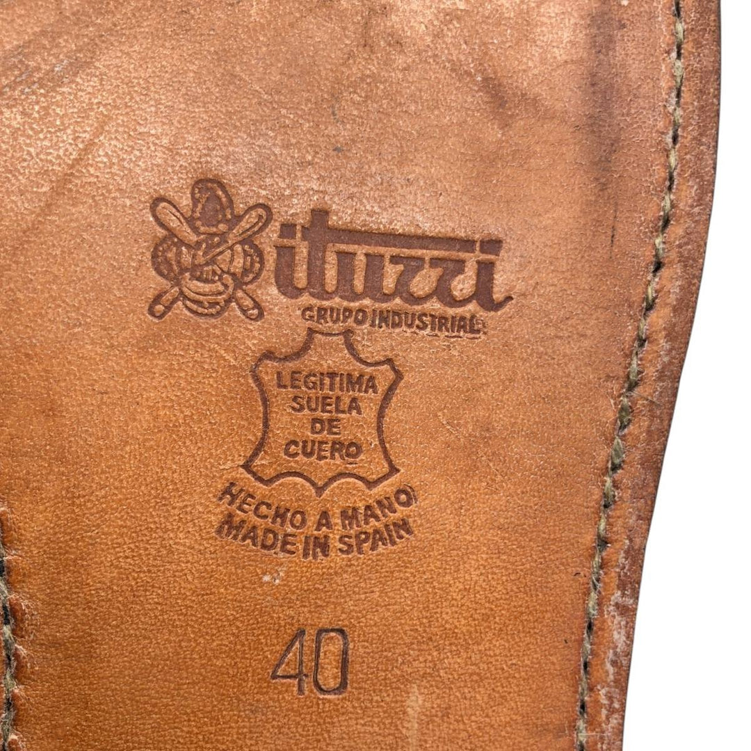 ITUZZI Plain Toe Shoes, Made in Spain, Size 40 Men's 26.5cm genuine leather black type Vintage Second Hand
