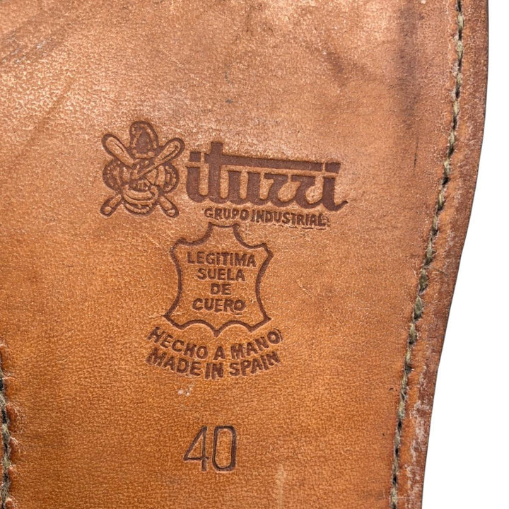 ITUZZI Plain Toe Shoes, Made in Spain, Size 40 Men's 26.5cm genuine leather black type Vintage Second Hand