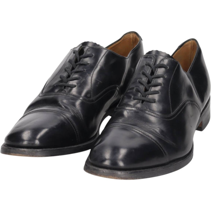 Loake Straight Tip Shoes, Made in England, Size 8 Men's 26.5cm genuine leather black type Vintage Second Hand