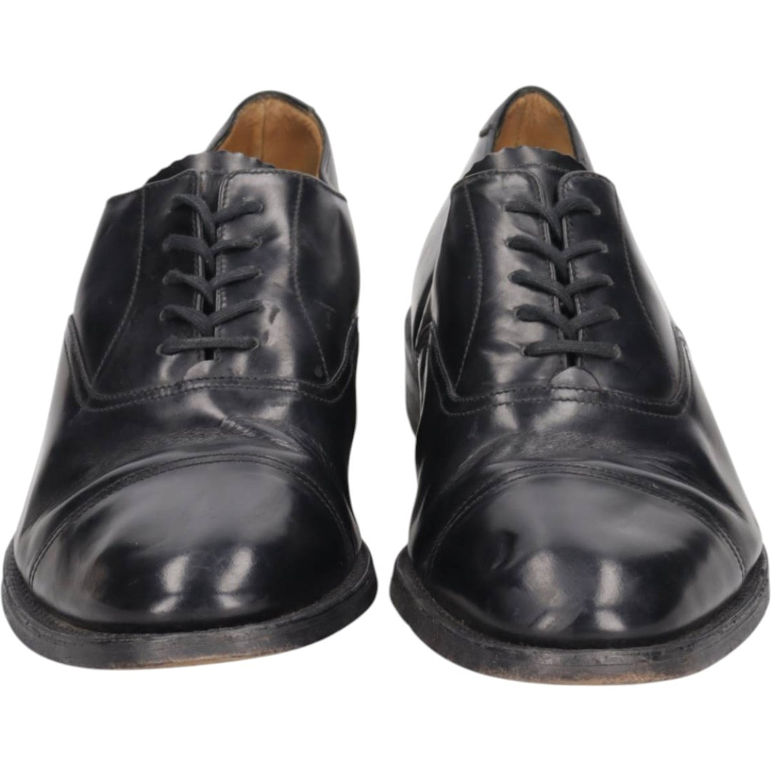 Loake Straight Tip Shoes, Made in England, Size 8 Men's 26.5cm genuine leather black type Vintage Second Hand