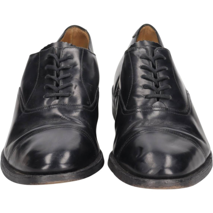 Loake Straight Tip Shoes, Made in England, Size 8 Men's 26.5cm genuine leather black type Vintage Second Hand
