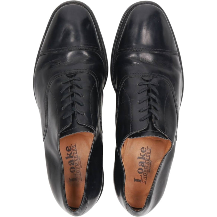 Loake Straight Tip Shoes, Made in England, Size 8 Men's 26.5cm genuine leather black type Vintage Second Hand