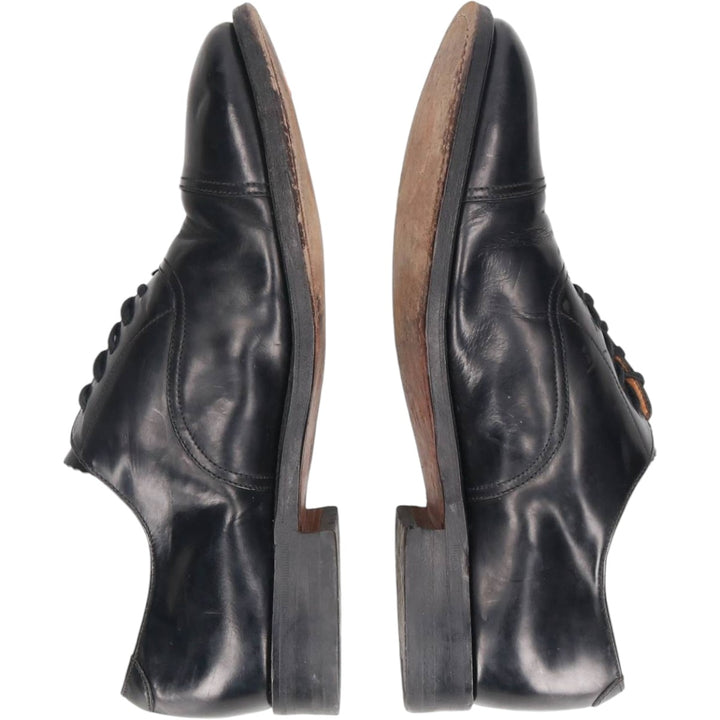 Loake Straight Tip Shoes, Made in England, Size 8 Men's 26.5cm genuine leather black type Vintage Second Hand