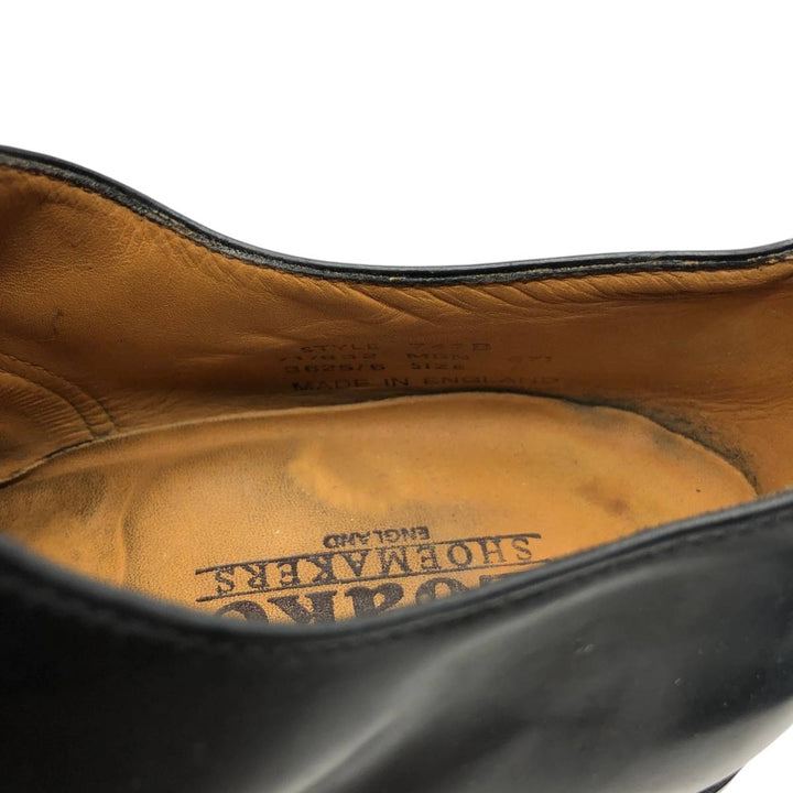 Loake Straight Tip Shoes, Made in England, Size 8 Men's 26.5cm genuine leather black type Vintage Second Hand