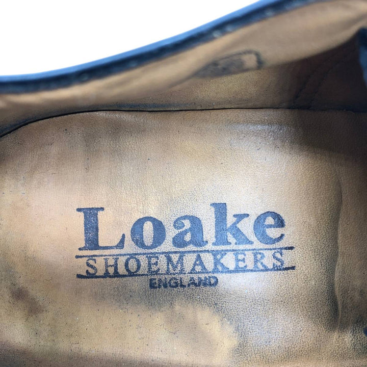 Loake Straight Tip Shoes, Made in England, Size 8 Men's 26.5cm genuine leather black type Vintage Second Hand
