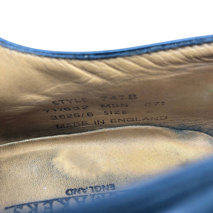 Loake Straight Tip Shoes, Made in England, Size 8 Men's 26.5cm genuine leather black type Vintage Second Hand