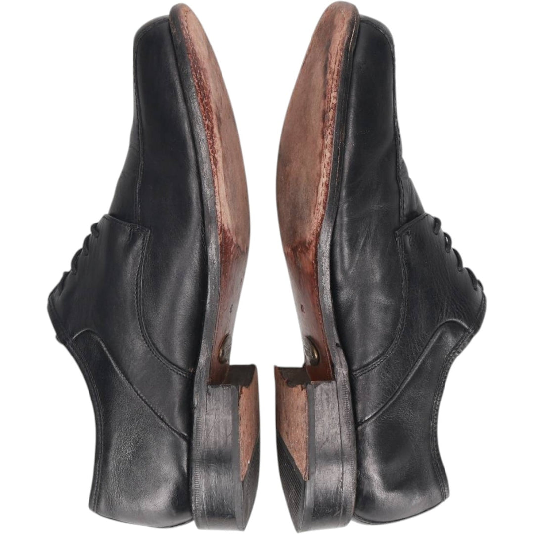 BORELLI Square Toe U-Tip Shoes, Size 42 Men's 26.0cm genuine leather black type Vintage Second Hand
