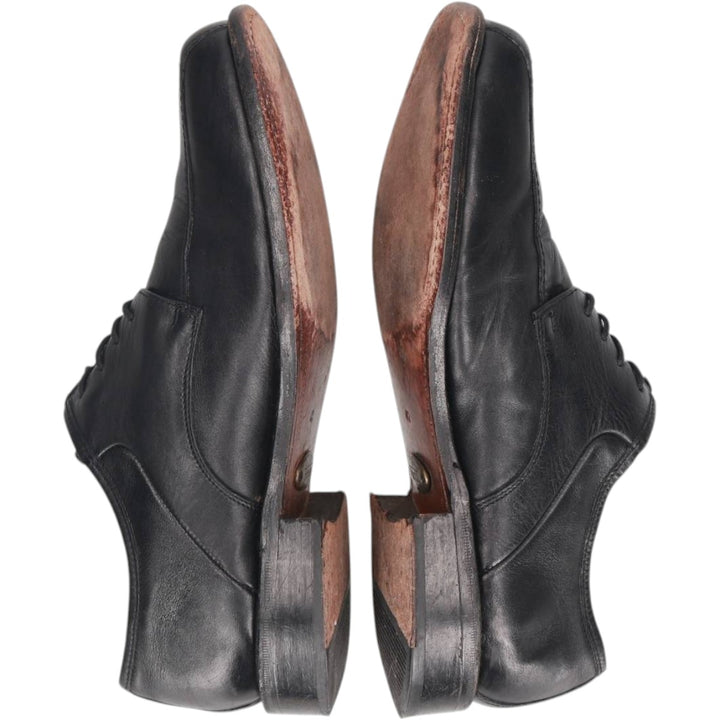 BORELLI Square Toe U-Tip Shoes, Size 42 Men's 26.0cm genuine leather black type Vintage Second Hand
