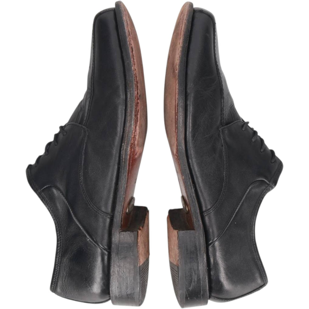 BORELLI Square Toe U-Tip Shoes, Size 42 Men's 26.0cm genuine leather black type Vintage Second Hand