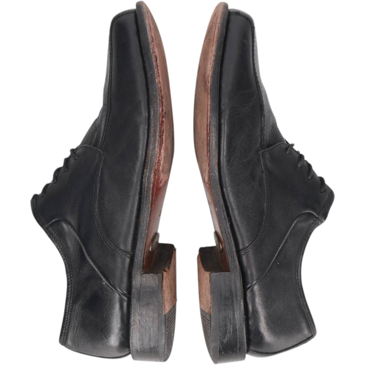 BORELLI Square Toe U-Tip Shoes, Size 42 Men's 26.0cm genuine leather black type Vintage Second Hand
