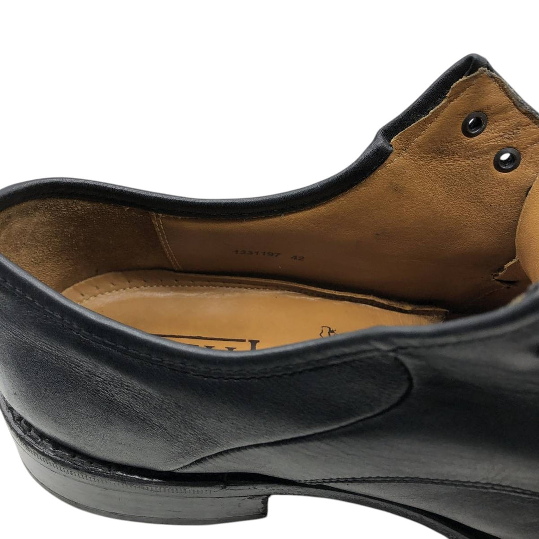 BORELLI Square Toe U-Tip Shoes, Size 42 Men's 26.0cm genuine leather black type Vintage Second Hand