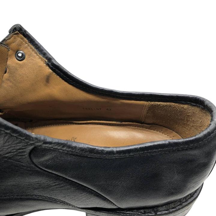 BORELLI Square Toe U-Tip Shoes, Size 42 Men's 26.0cm genuine leather black type Vintage Second Hand