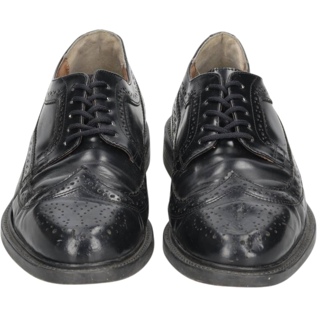 WALL STREET Full Brogue Wingtip Shoes, Size 42 (Men's, equivalent to 10.6 inches) /saa015052 Men's 27.0cm unclear black type Vintage Second Hand