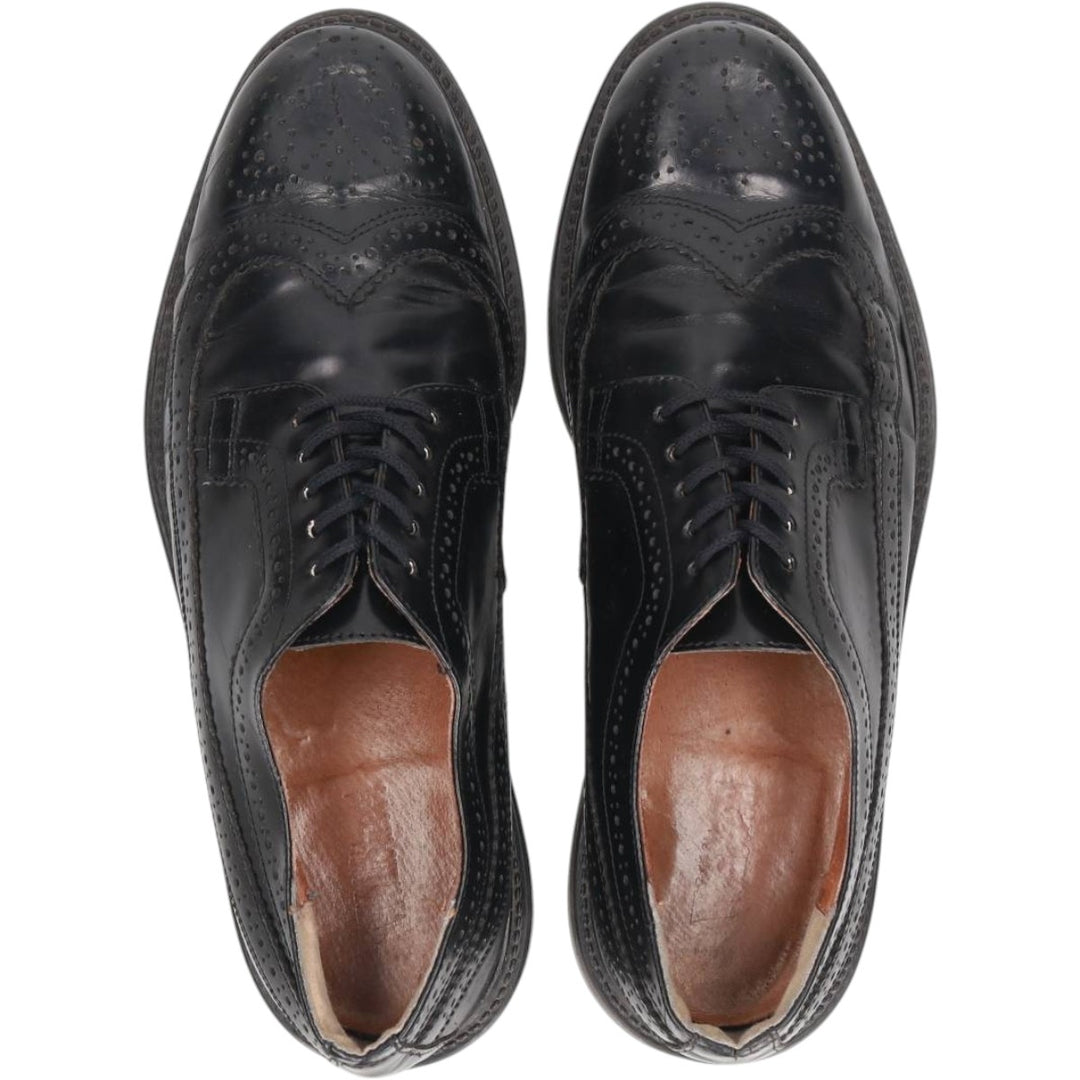 WALL STREET Full Brogue Wingtip Shoes, Size 42 (Men's, equivalent to 10.6 inches) /saa015052 Men's 27.0cm unclear black type Vintage Second Hand