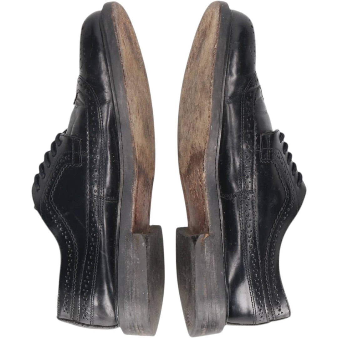 WALL STREET Full Brogue Wingtip Shoes, Size 42 (Men's, equivalent to 10.6 inches) /saa015052 Men's 27.0cm unclear black type Vintage Second Hand