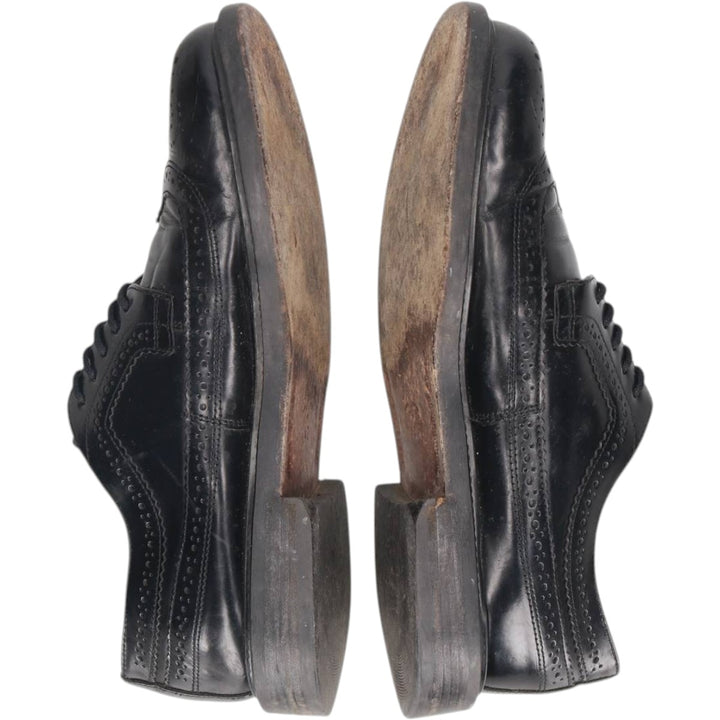 WALL STREET Full Brogue Wingtip Shoes, Size 42 (Men's, equivalent to 10.6 inches) /saa015052 Men's 27.0cm unclear black type Vintage Second Hand