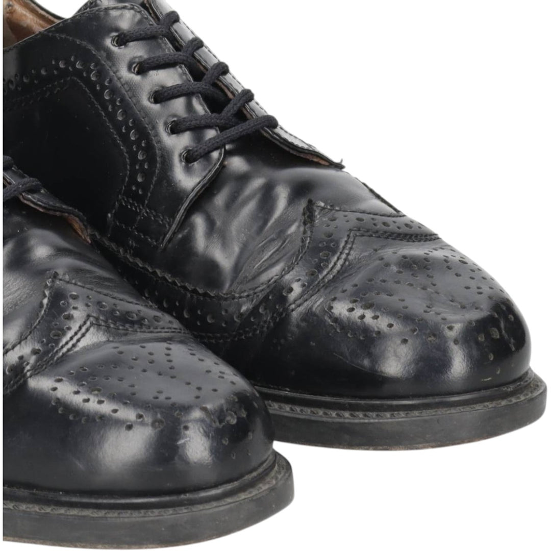 WALL STREET Full Brogue Wingtip Shoes, Size 42 (Men's, equivalent to 10.6 inches) /saa015052 Men's 27.0cm unclear black type Vintage Second Hand