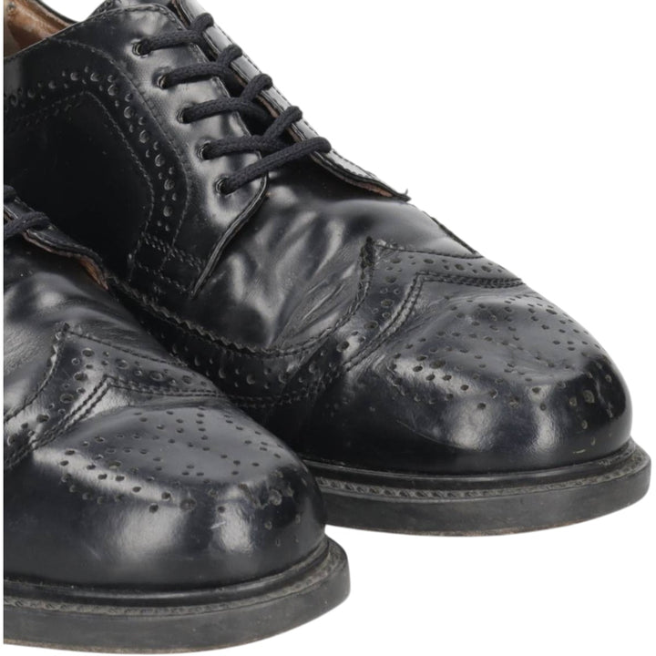 WALL STREET Full Brogue Wingtip Shoes, Size 42 (Men's, equivalent to 10.6 inches) /saa015052 Men's 27.0cm unclear black type Vintage Second Hand