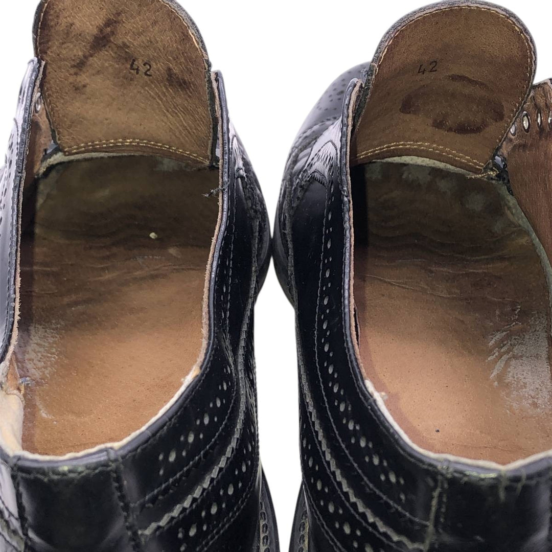 WALL STREET Full Brogue Wingtip Shoes, Size 42 (Men's, equivalent to 10.6 inches) /saa015052 Men's 27.0cm unclear black type Vintage Second Hand