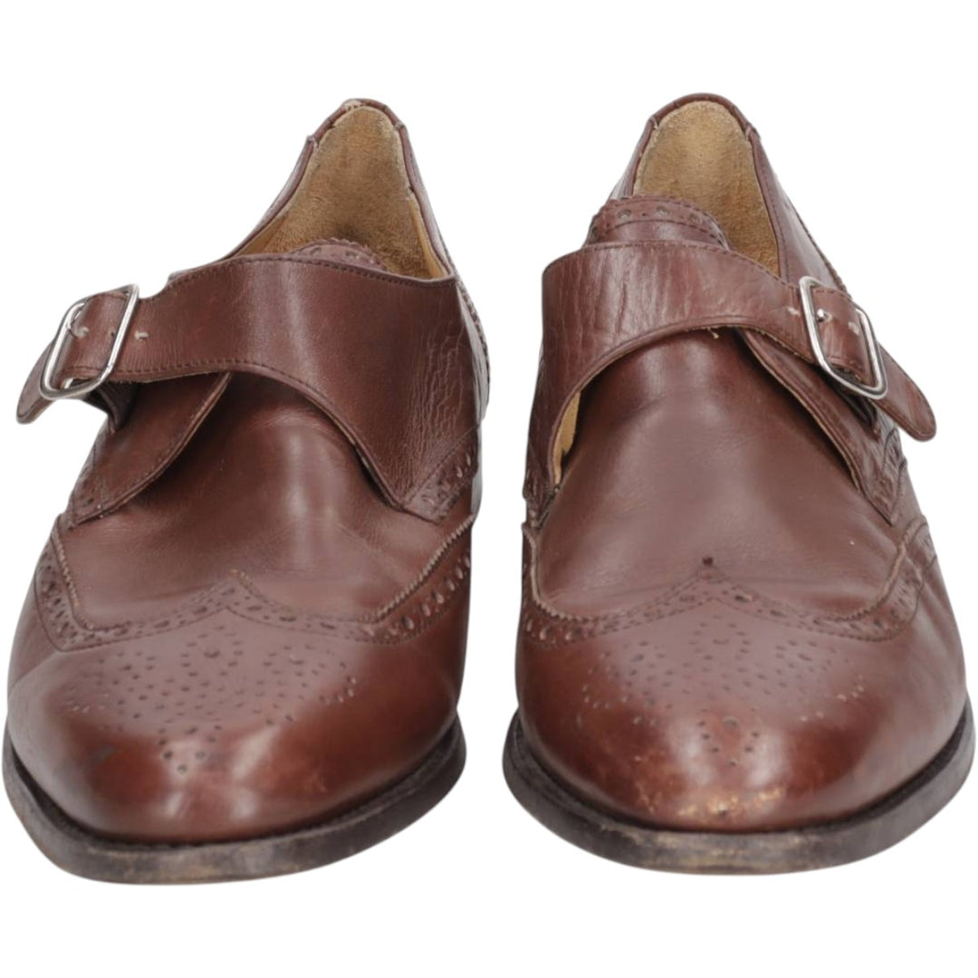Berwick wingtip full brogue monk strap shoes Men's 28.0cm genuine leather brown type Vintage Second Hand