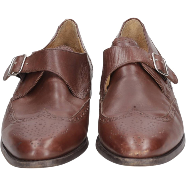 Berwick wingtip full brogue monk strap shoes Men's 28.0cm genuine leather brown type Vintage Second Hand