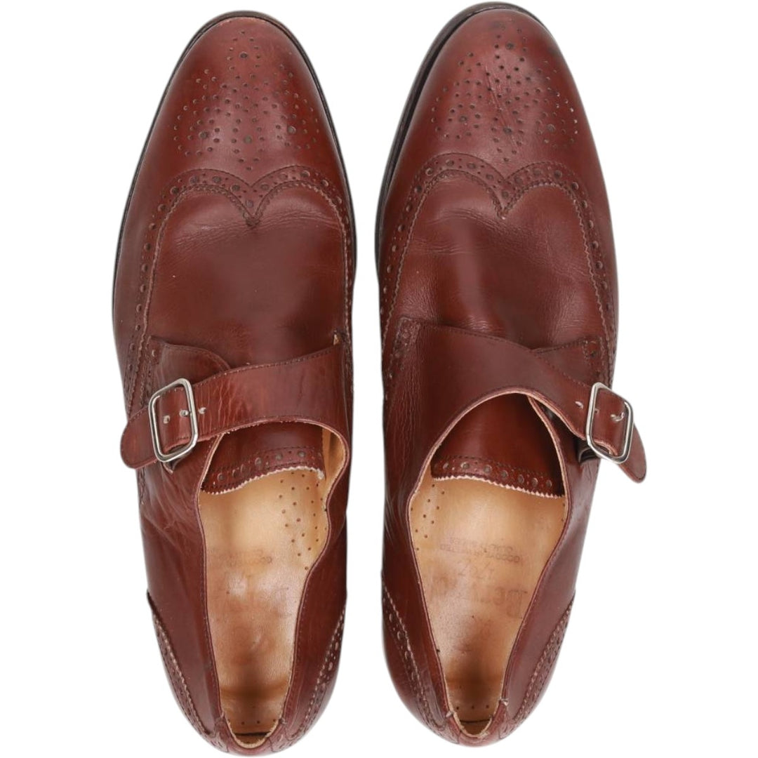 Berwick wingtip full brogue monk strap shoes Men's 28.0cm genuine leather brown type Vintage Second Hand