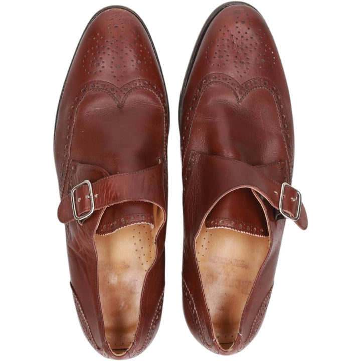 Berwick wingtip full brogue monk strap shoes Men's 28.0cm genuine leather brown type Vintage Second Hand