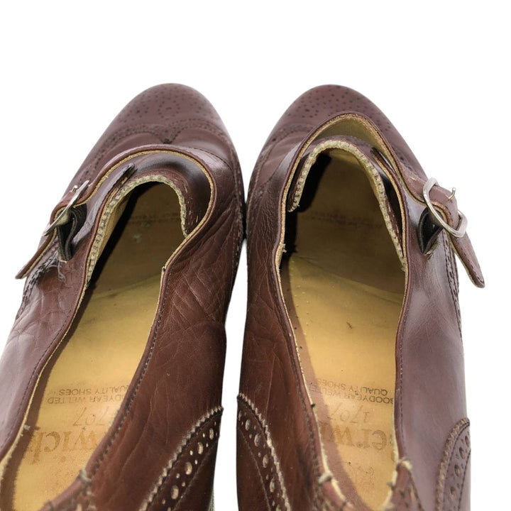 Berwick wingtip full brogue monk strap shoes Men's 28.0cm genuine leather brown type Vintage Second Hand