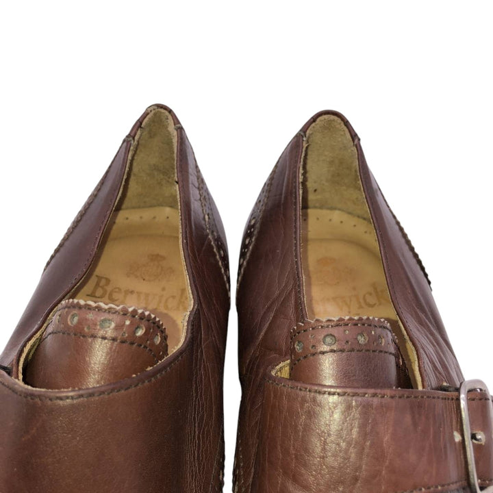 Berwick wingtip full brogue monk strap shoes Men's 28.0cm genuine leather brown type Vintage Second Hand