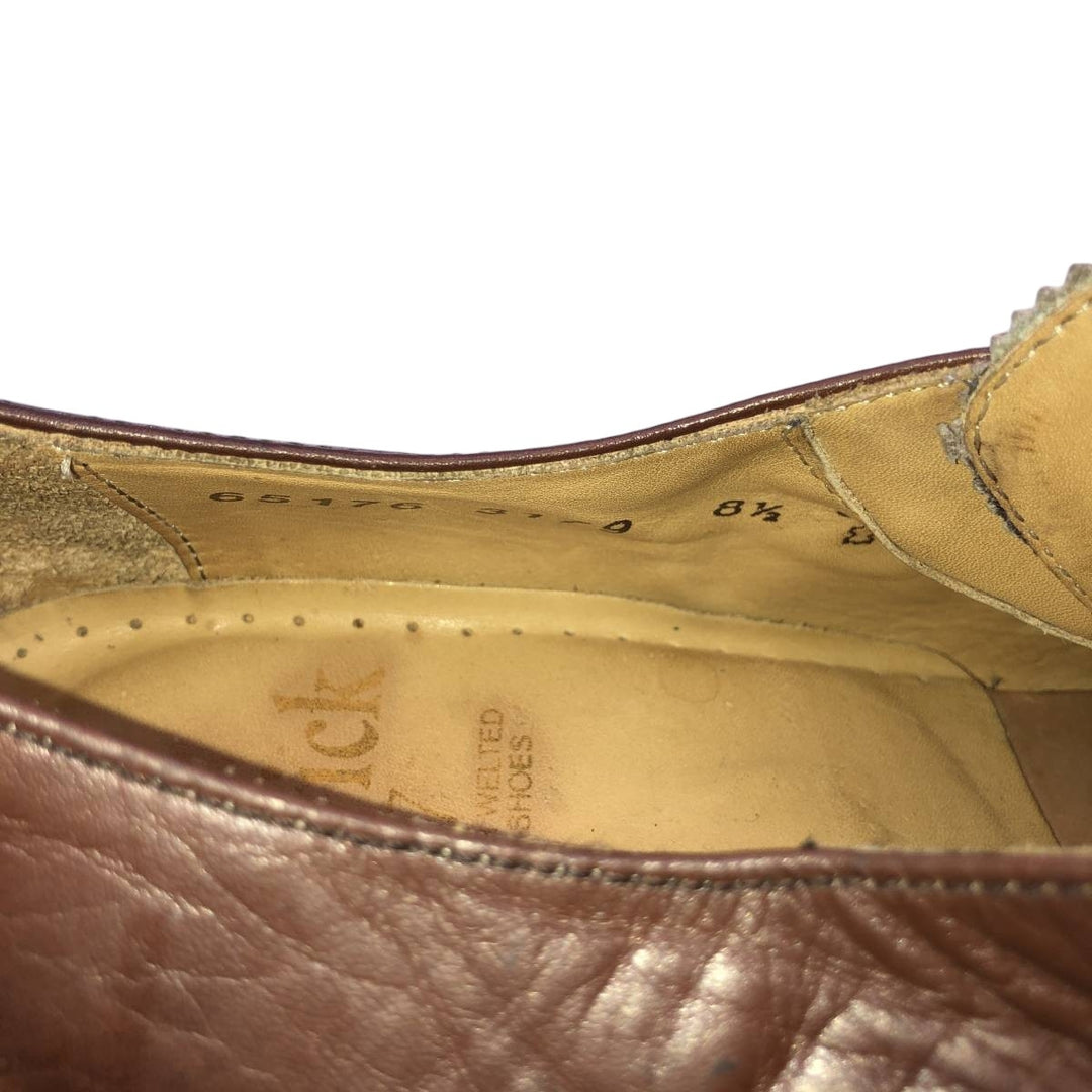 Berwick wingtip full brogue monk strap shoes Men's 28.0cm genuine leather brown type Vintage Second Hand