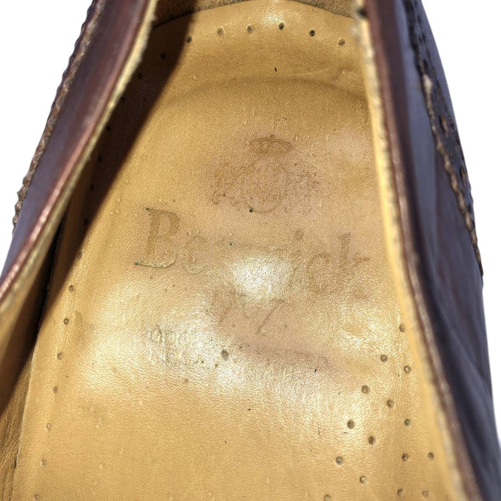Berwick wingtip full brogue monk strap shoes Men's 28.0cm genuine leather brown type Vintage Second Hand