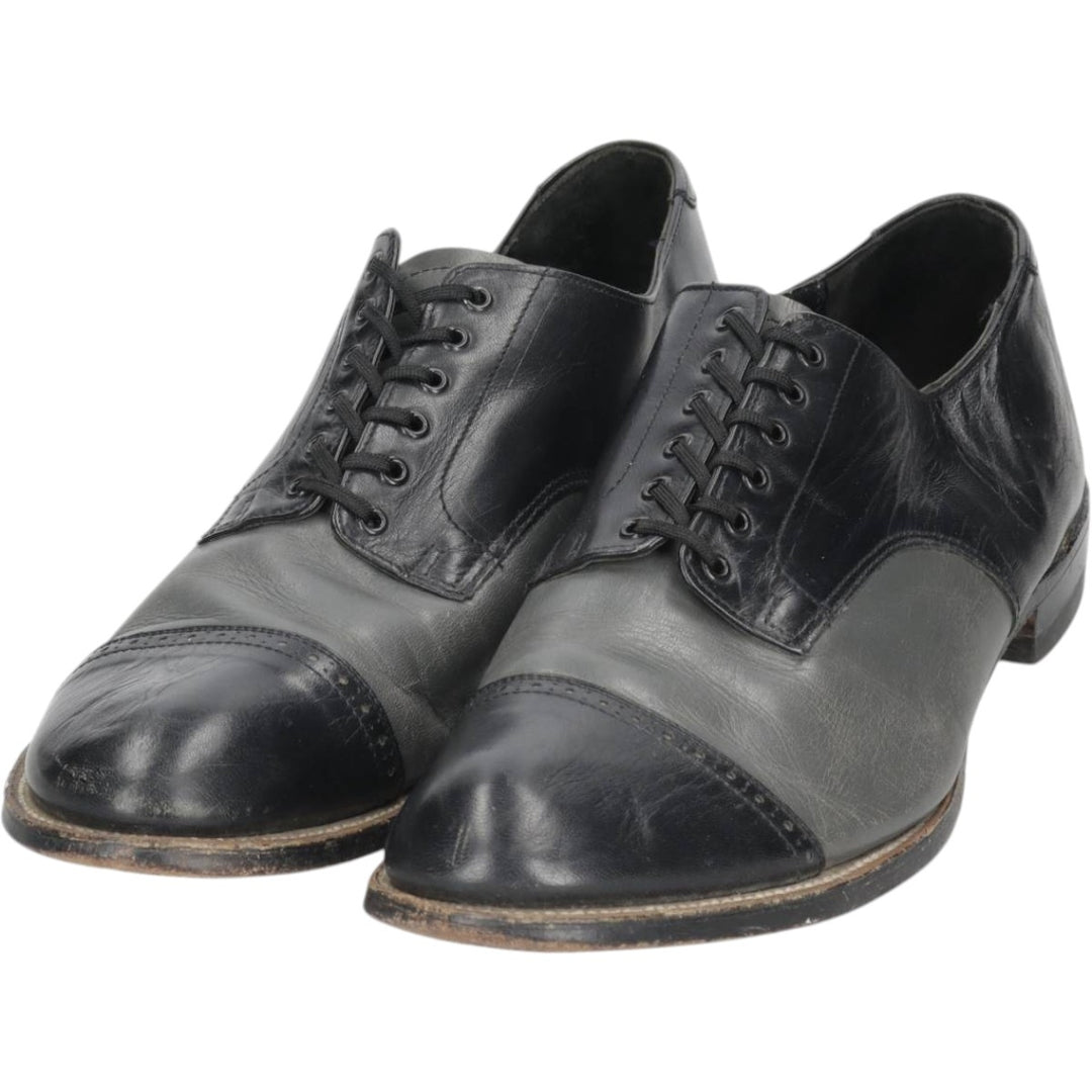 STACY ADAMS Straight Tip Saddle Shoes, Size 10 1/2D (Men's equivalent to 11.4" /saa015054 Men's 29.0cm genuine leather black type Vintage Second Hand