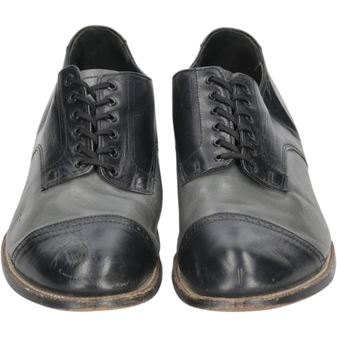 STACY ADAMS Straight Tip Saddle Shoes, Size 10 1/2D (Men's equivalent to 11.4" /saa015054 Men's 29.0cm genuine leather black type Vintage Second Hand