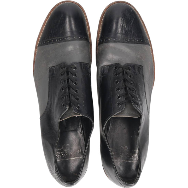 STACY ADAMS Straight Tip Saddle Shoes, Size 10 1/2D (Men's equivalent to 11.4" /saa015054 Men's 29.0cm genuine leather black type Vintage Second Hand