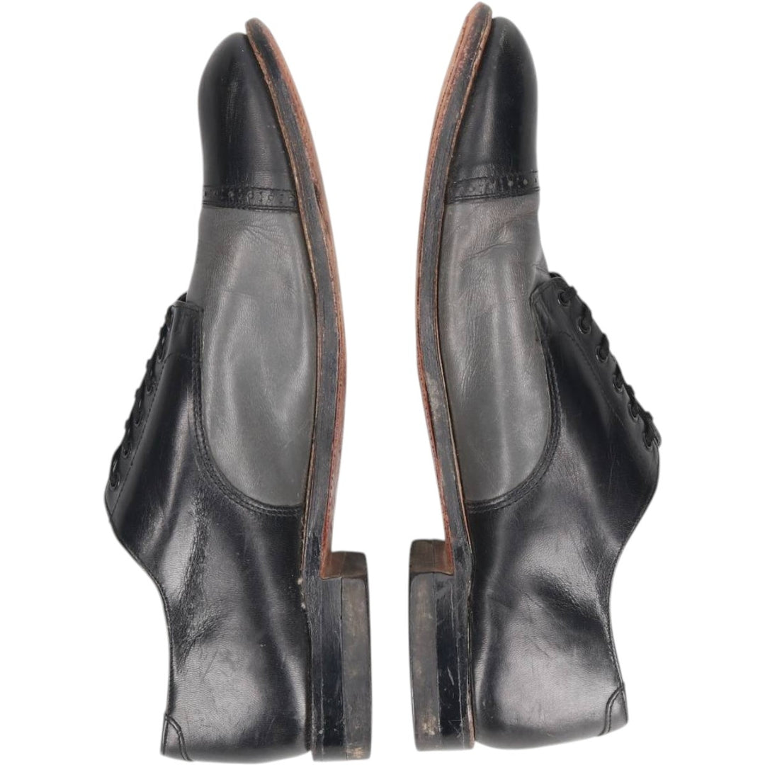 STACY ADAMS Straight Tip Saddle Shoes, Size 10 1/2D (Men's equivalent to 11.4" /saa015054 Men's 29.0cm genuine leather black type Vintage Second Hand